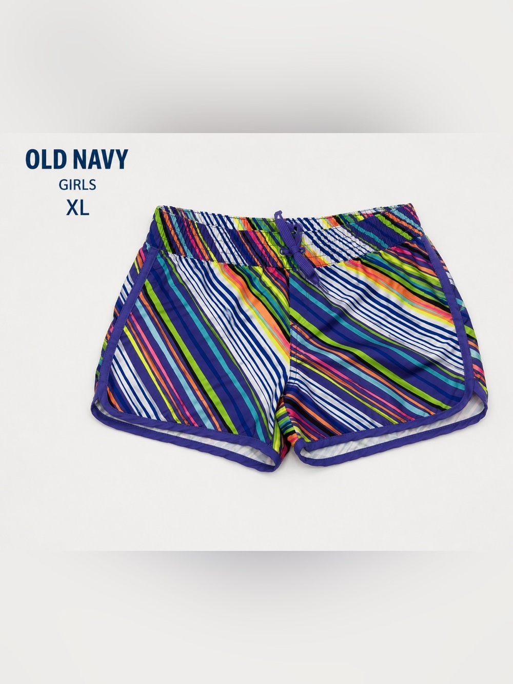 Old Navy Girls XL Colorful Striped Athletic Running Shorts